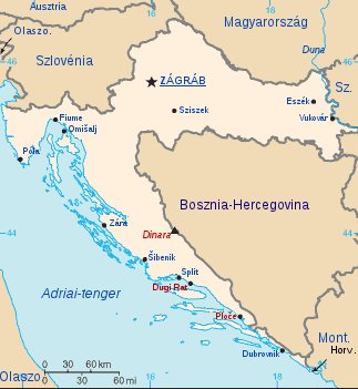 Horvátország térképe