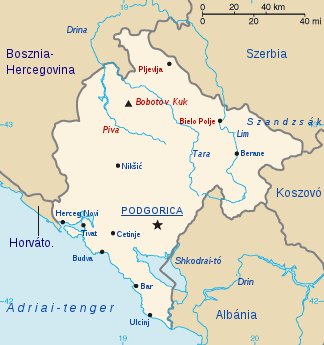 montenegro map